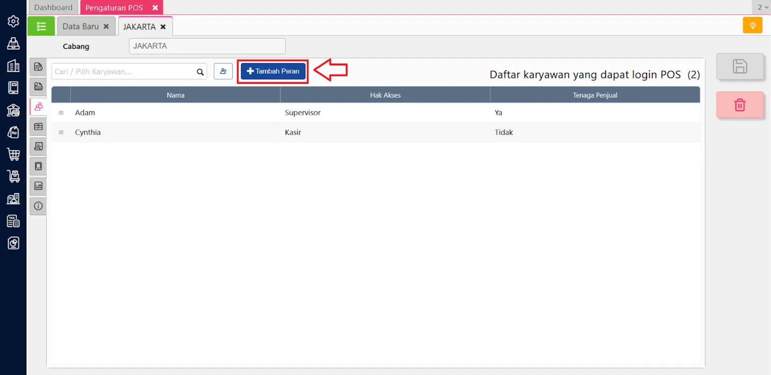 Cara memberikan hak akses ke karyawan